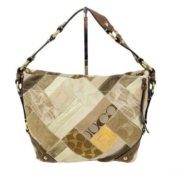 Coach Handbags - Coach Signature Canvas PatchworkCarly 12523 Hobo Shoulder Bags